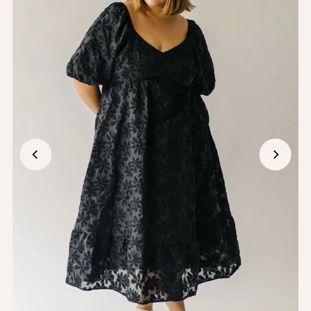 Polagram Black Floral Dress